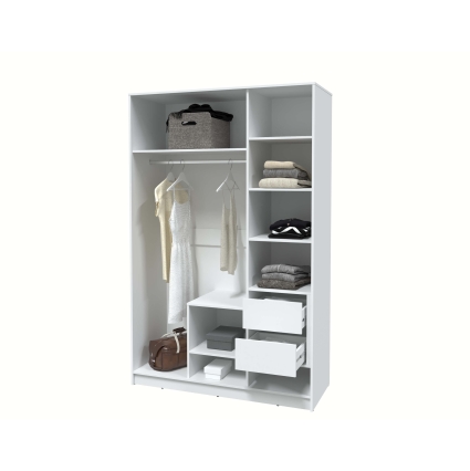 Шкаф распашной Тренд КТ-Ш3 (Белый платинум ЛДСП/ Кашемир ЛМДФ) Ш1360 В2128 Г547